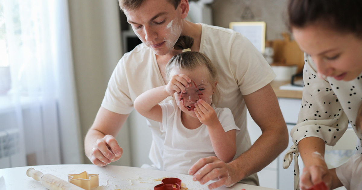 Special needs family support with family members sharing caregiving responsibilities